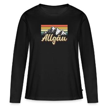 Allgäu - T-shirt manches longues Premium bio Femme - noir - Devant - Julia (174cm)