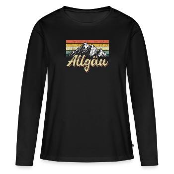 Allgäu - T-shirt manches longues Premium bio Femme - noir - Devant - Julia (174cm)