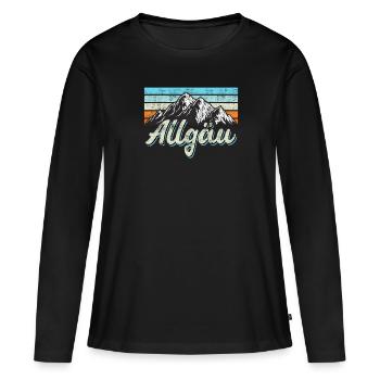 Allgäu - T-shirt manches longues Premium bio Femme - noir - Devant - Julia (174cm)