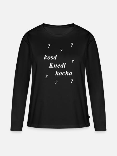 bayrische Anmache, Knödel - Frauen Premium Bio Langarmshirt - Schwarz