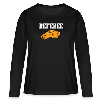 Arbitre sifflet arbitre - T-shirt manches longues Premium bio Femme - noir - Devant - Julia (174cm)