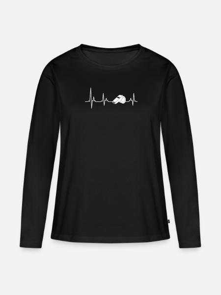 Pfeife Schiedsrichter Schiri - Frauen Premium Bio Langarmshirt - Schwarz