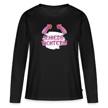 Arbitre - T-shirt manches longues Premium bio Femme - noir - Devant - Julia (174cm)