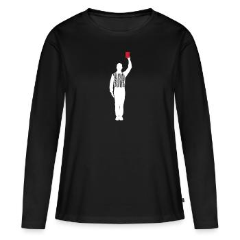 Referee red card Shiri foul - Women's Premium Organic Long Sleeve Shirt - black - Front - Julia (174cm)