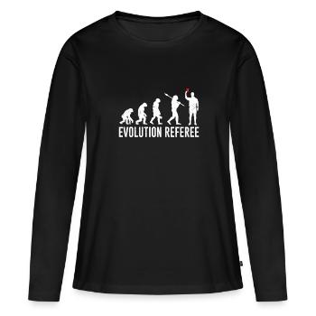 Evolution Referee - Frauen Premium Bio Langarmshirt - Schwarz - Vorne - Julia (174cm)