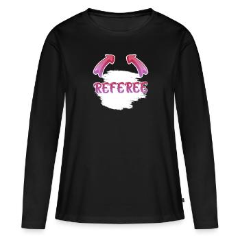 Arbitre - T-shirt manches longues Premium bio Femme - noir - Devant - Julia (174cm)