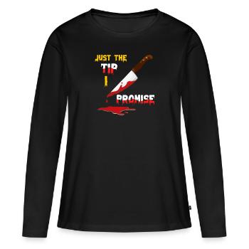 Couteau tueur en série Halloween - T-shirt manches longues Premium bio Femme - noir - Devant - Julia (174cm)