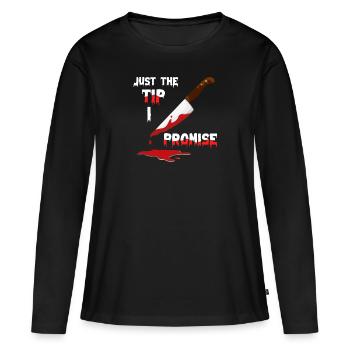 Couteau tueur en série Halloween - T-shirt manches longues Premium bio Femme - noir - Devant - Julia (174cm)