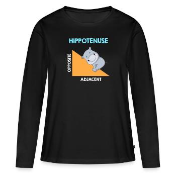 Analyse de l’algèbre d’Hippotenuse - T-shirt manches longues Premium bio Femme - noir - Devant - Julia (174cm)