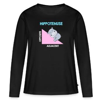 Analyse de l’algèbre d’Hippotenuse - T-shirt manches longues Premium bio Femme - noir - Devant - Julia (174cm)
