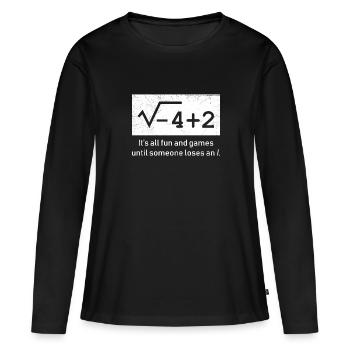 Mathématiques complexes - T-shirt manches longues Premium bio Femme - noir - Devant - Julia (174cm)