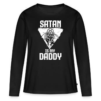 | satanisme Cadeaux satanistes satanistes de pentagramme - T-shirt manches longues Premium bio Femme - noir - Devant - Julia (174cm)