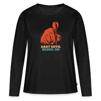 Dart Devil Score Dartpfeile 180 en fléchettes - T-shirt manches longues Premium bio Femme - noir - Devant - Julia (174cm)