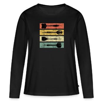 Fléchettes Flèches Dart Accessoires Fléchettes Fléchettes - T-shirt manches longues Premium bio Femme - noir - Devant - Julia (174cm)