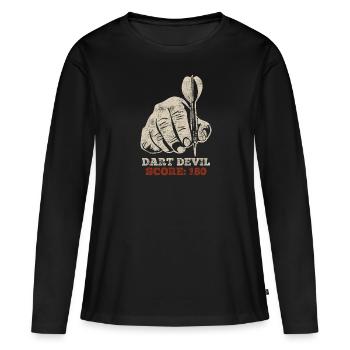 Dart Devil Score Dartpfeile 180 en fléchettes - T-shirt manches longues Premium bio Femme - noir - Devant - Julia (174cm)