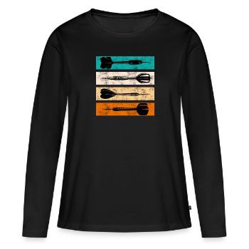 Fléchettes Flèches Dart Accessoires Fléchettes Fléchettes - T-shirt manches longues Premium bio Femme - noir - Devant - Julia (174cm)