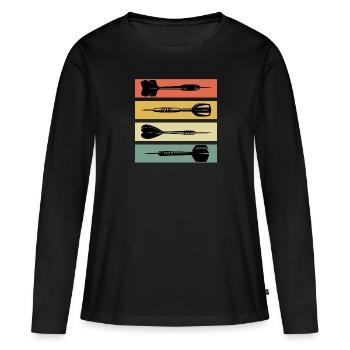 Fléchettes Flèches Dart Accessoires Fléchettes Fléchettes - T-shirt manches longues Premium bio Femme - noir - Devant - Julia (174cm)