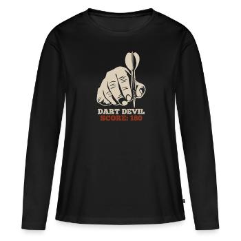 Dart Devil Score Dartpfeile 180 en fléchettes - T-shirt manches longues Premium bio Femme - noir - Devant - Julia (174cm)