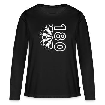 Fléchettes 180 Fléchettes Fléchettes Flèche 180 Fléchettes - T-shirt manches longues Premium bio Femme - noir - Devant - Julia (174cm)