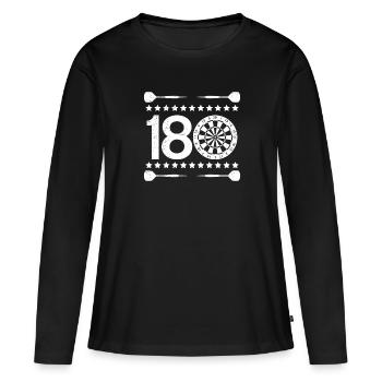 Fléchettes 180 Fléchettes Fléchettes Flèche 180 Fléchettes - T-shirt manches longues Premium bio Femme - noir - Devant - Julia (174cm)