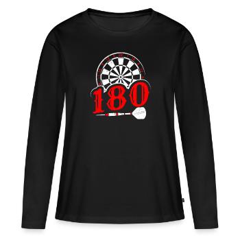 Fléchettes 180 Fléchettes Fléchettes Flèche 180 Fléchettes - T-shirt manches longues Premium bio Femme - noir - Devant - Julia (174cm)