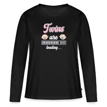 Twin Mom Twins charge Young Girls Mom - T-shirt manches longues Premium bio Femme - noir - Devant - Julia (174cm)