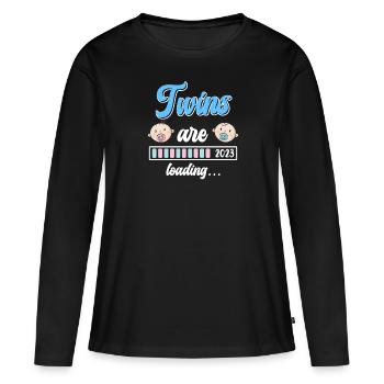 Twin Mom Twins charge Young Girls Mom - T-shirt manches longues Premium bio Femme - noir - Devant - Julia (174cm)