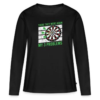 Il y a encore mes 3 problèmes de fléchettes joueur de fléchettes - T-shirt manches longues Premium bio Femme - noir - Devant - Julia (174cm)
