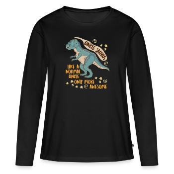 Uncle Saurus like normal uncle only cooler - Women's Premium Organic Long Sleeve Shirt - black - Front - Julia (174cm)