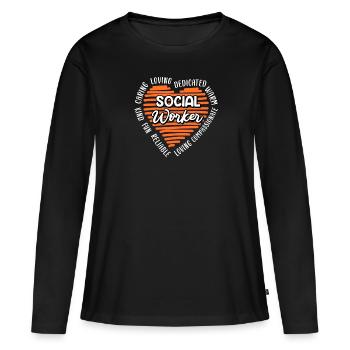Definition einer Betreuerin Sozialarbeiterin - Frauen Premium Bio Langarmshirt - Schwarz - Vorne - Julia (174cm)