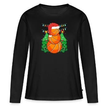 Basketball Snowman Basketteur - T-shirt manches longues Premium bio Femme - noir - Devant - Julia (174cm)
