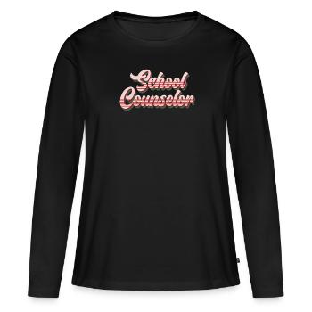 Accompagnement scolaire Inclusion meilleur compagnon scolaire - T-shirt manches longues Premium bio Femme - noir - Devant - Julia (174cm)