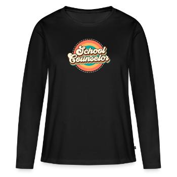 Inclusion du soutien scolaire Je suis conseiller scolaire - T-shirt manches longues Premium bio Femme - noir - Devant - Julia (174cm)
