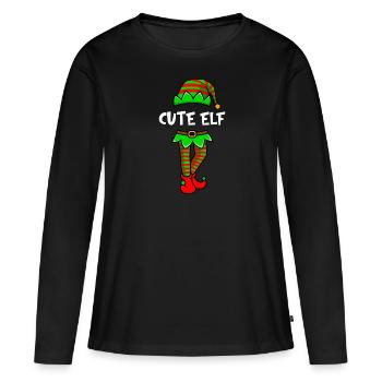 Mignon Elfe Douce Elfe Petite amie Elfe Femme - T-shirt manches longues Premium bio Femme - noir - Devant - Julia (174cm)