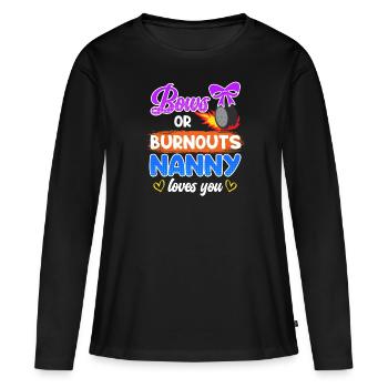Boucle ou burnout love you childkinder - T-shirt manches longues Premium bio Femme - noir - Devant - Julia (174cm)