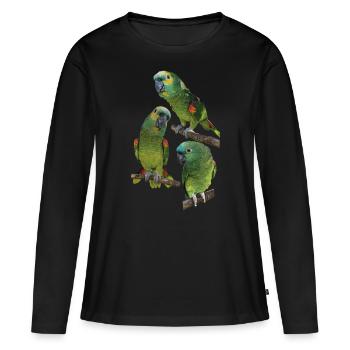 L’amazone à front bleu - T-shirt manches longues Premium bio Femme - noir - Devant - Julia (174cm)