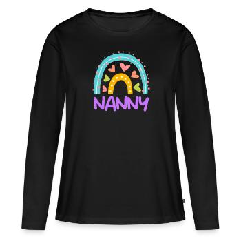 Regenbogen Liebe ich bin eine Tagesmutter - Frauen Premium Bio Langarmshirt - Schwarz - Vorne - Julia (174cm)