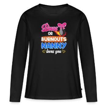 Boucle ou burnout love you childkinder - T-shirt manches longues Premium bio Femme - noir - Devant - Julia (174cm)