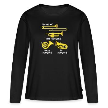 Small Trombone Curvy Trombone Thick Trombone - Women's Premium Organic Long Sleeve Shirt - black - Front - Julia (174cm)