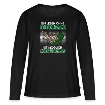 Possible but pointless Life without bagpipes - Women's Premium Organic Long Sleeve Shirt - black - Front - Julia (174cm)