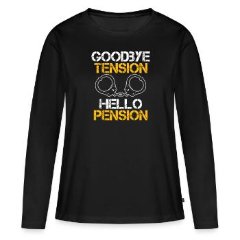 Rente 2023 Goodbye Tension Hello Pension - Women's Premium Organic Long Sleeve Shirt - black - Front - Julia (174cm)