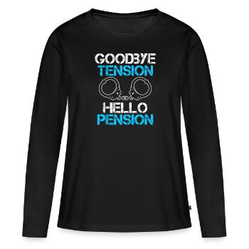 Rente 2023 Goodbye Tension Hello Pension - Women's Premium Organic Long Sleeve Shirt - black - Front - Julia (174cm)