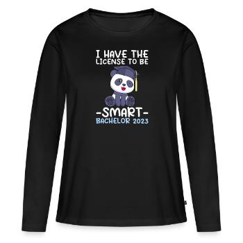 Bachelor 2023 Licence à Clever Shit - T-shirt manches longues Premium bio Femme - noir - Devant - Julia (174cm)