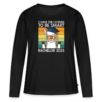 Bachelor 2023 Licence à Clever Shit - T-shirt manches longues Premium bio Femme - noir - Devant - Julia (174cm)