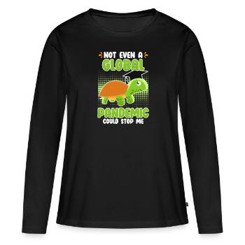 La pandémie mondiale n’a pas pu m’arrêter - T-shirt manches longues Premium bio Femme - noir - Devant - Julia (174cm)