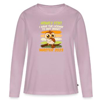 Master 2023 Licence à Clever Shit Master - T-shirt manches longues Premium bio Femme - rose poudré - Devant - Julia (174cm)