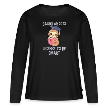 Bachelor 2023 Licence à Clever Shit - T-shirt manches longues Premium bio Femme - noir - Devant - Julia (174cm)