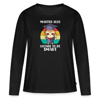 Master 2023 Licence à Clever Shit - T-shirt manches longues Premium bio Femme - noir - Devant - Julia (174cm)