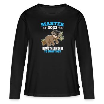 Master 2023 Licence à Clever Shit - T-shirt manches longues Premium bio Femme - noir - Devant - Julia (174cm)