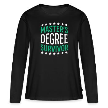 Survivant de maîtrise Master - T-shirt manches longues Premium bio Femme - noir - Devant - Julia (174cm)